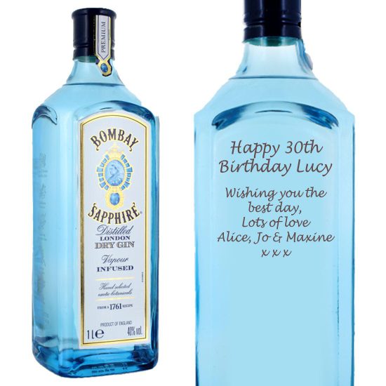 Personalised Bombay Sapphire Gin 100cl