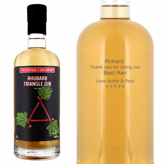Personalised Boutique-y Rhubarb Triangle Gin 70cl