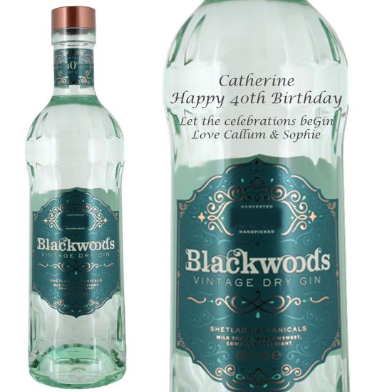 Personalised Blackwoods Gin 70cl