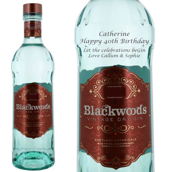 Personalised Blackwood's Export Strength Gin 70cl
