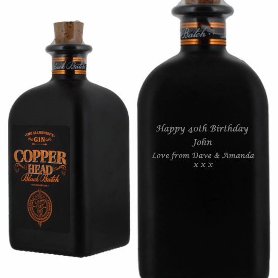 Personalised Copperhead Black Gin 50cl
