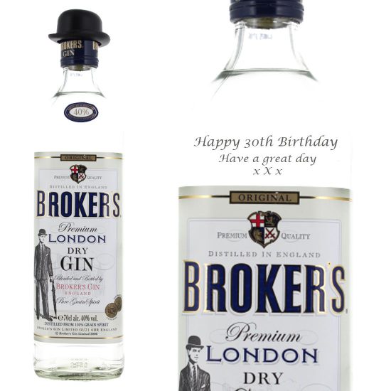 Personalised Brokers Gin 70cl