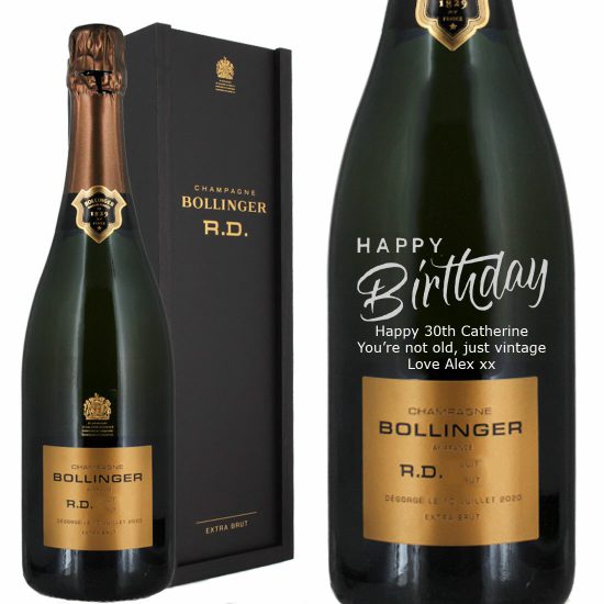 Personalised Bollinger RD Vintage Champagne 75cl