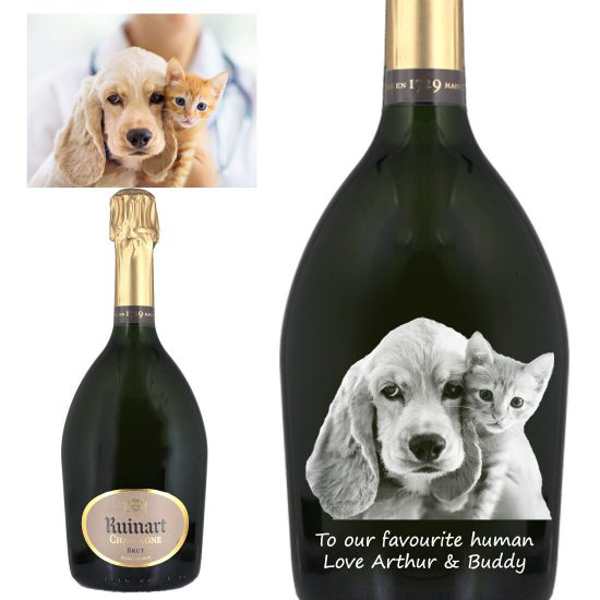 Photo Engraved Ruinart Brut Half Bottles Champagne 37.5cl