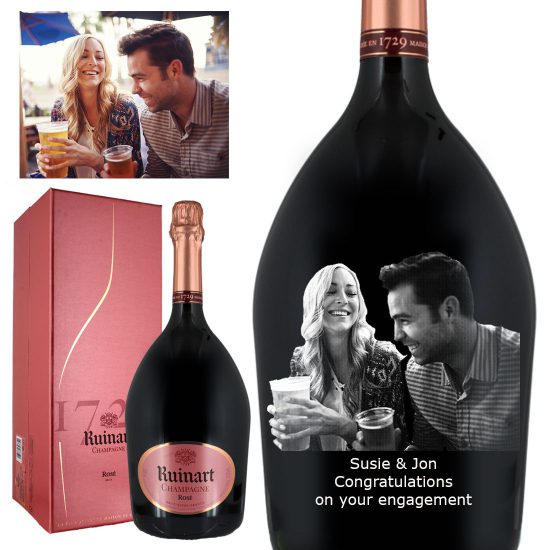 Photo Engraved Ruinart Rose Half Bottle Champagne 37.5cl