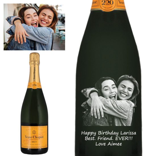Photo Engraved Veuve Clicquot Yellow Label Champagne 75cl