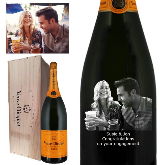 Photo Engraved Veuve Clicquot Yellow Label Jeroboam Champagne 300cl
