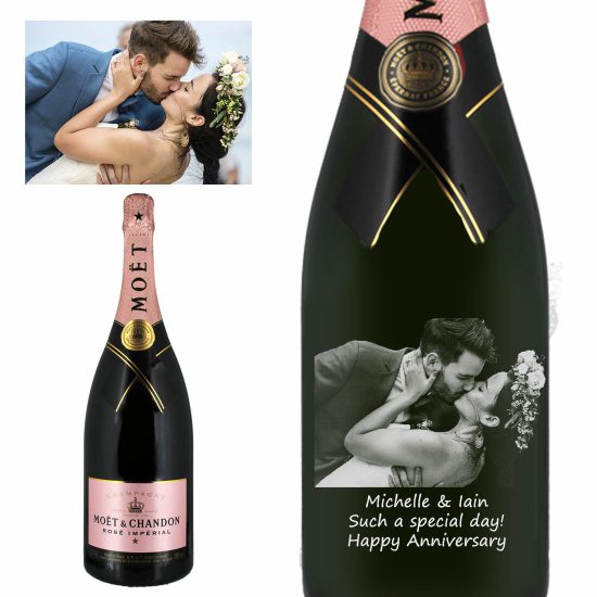 Photo Engraved Moët & Chandon Rosé Impérial Magnum Champagne 150cl