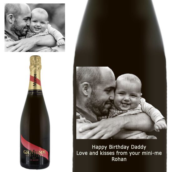 Photo Engraved Mumm Rose NV Champagne 75cl