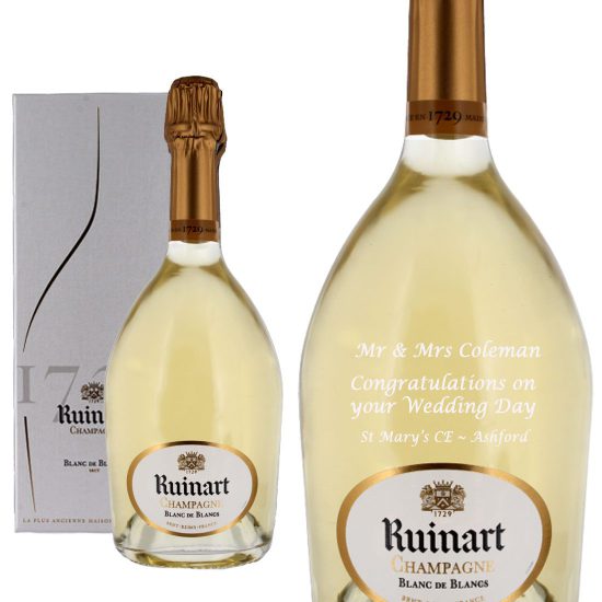 Personalised Ruinart Blanc de Blanc Champagne 75cl