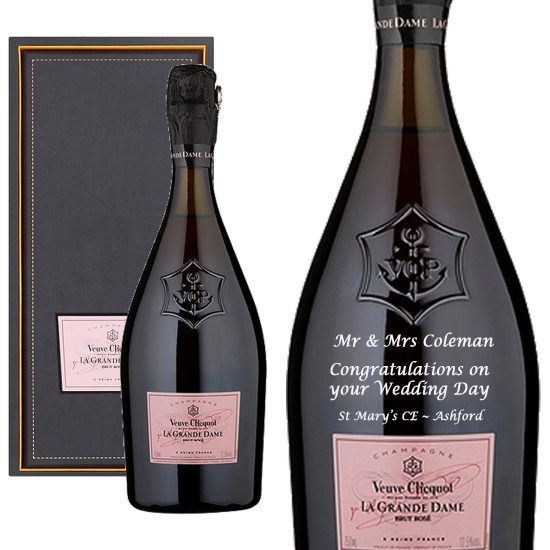 Personalised Veuve Clicquot La Grande Dame Rose Champagne 75cl