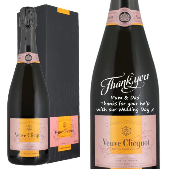 Personalised Veuve Clicquot Vintage Rose Champagne 75cl