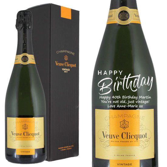 Personalised Veuve Clicquot Vintage Champagne 75cl