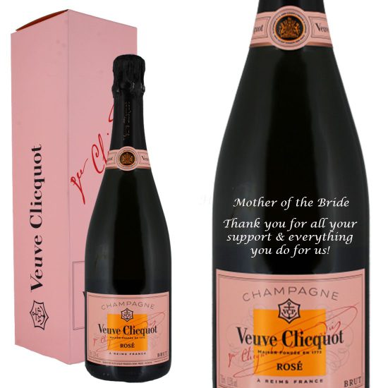 Personalised Veuve Clicquot Rose Champagne 75cl