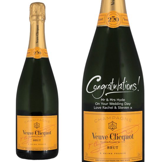 Personalised Veuve Clicquot Yellow Label Champagne 75cl