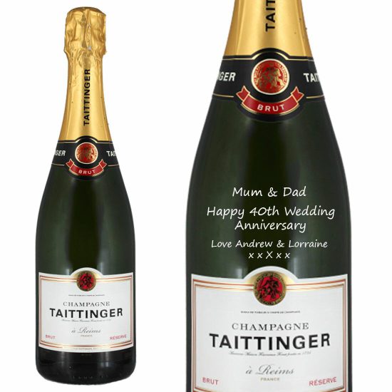 Personalised Taittinger Brut Réserve Champagne 75cl