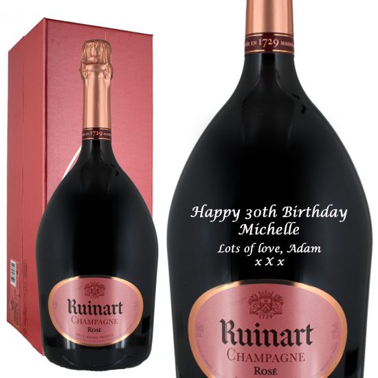Personalised Ruinart Rose Magnum Champagne 150cl