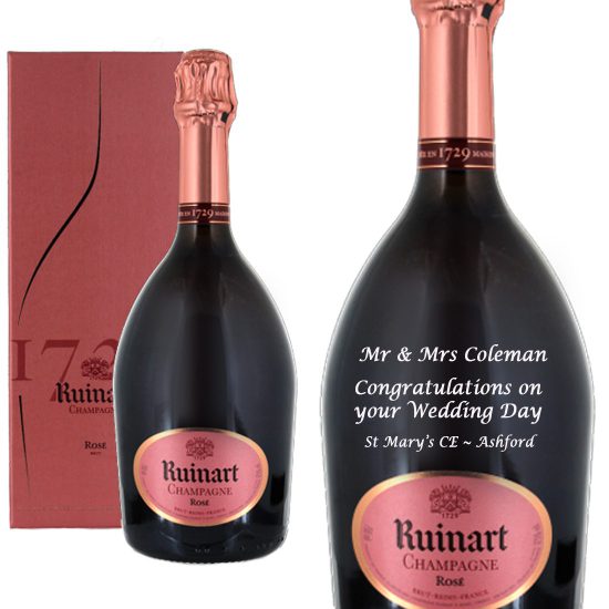 Personalised Ruinart Rose Half Bottle Champagne 37.5cl
