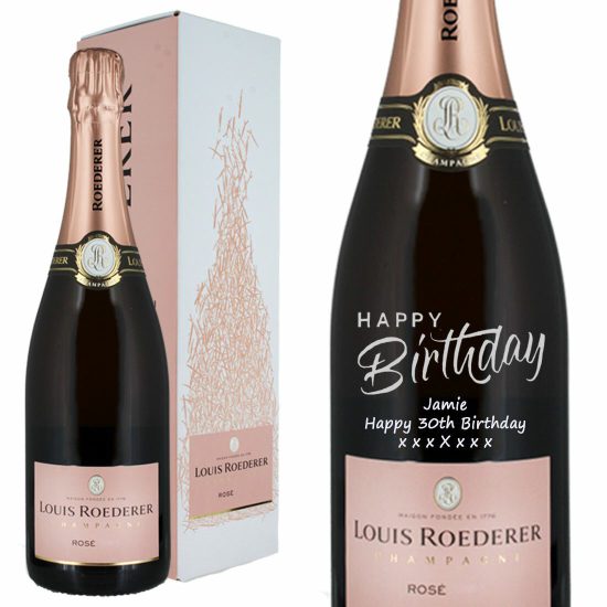 Personalised Louis Roederer Rose Vintage Champagne 75cl