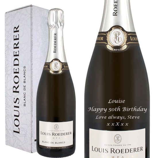 Personalised Louis Roederer Blanc de Blancs Champagne 75cl