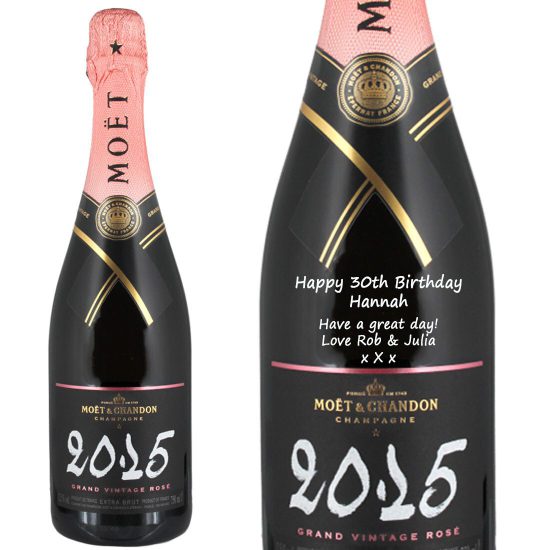 Personalised Moët & Chandon Grand Vintage Rose Champagne 75cl