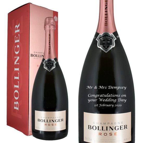 Personalised Bollinger Rosé Magnum Champagne 150cl