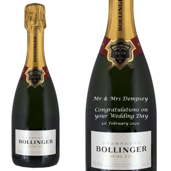 Personalised Bollinger Special Cuvee Half Bottle Champagne 37.5cl