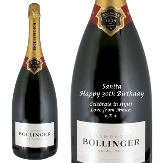 Personalised Bollinger Special Cuvee Jeroboam Champagne 300cl