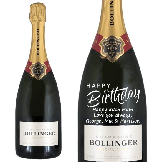 Personalised Bollinger Special Cuvee Champagne 75cl