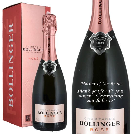 Personalised Bollinger Rosé Half Bottle Champagne 37.5cl