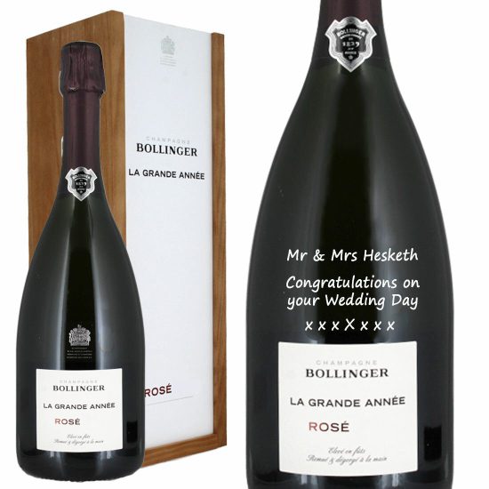Personalised Bollinger La Grande Année Rosé Vintage Champagne 75cl