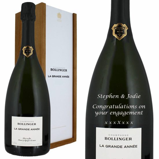 Personalised Bollinger La Grande Année Vintage Champagne 75cl