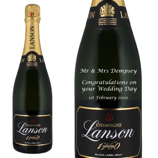 Personalised Lanson Black Label Champagne 75cl