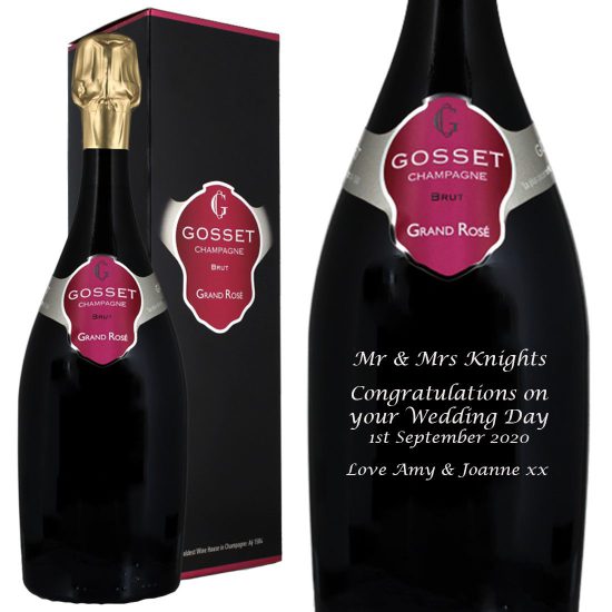 Personalised Gosset Grand Rose Champagne 75cl
