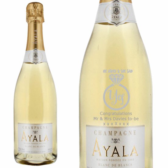 Personalised Ayala Blanc de Blancs Vintage Champagne 75cl
