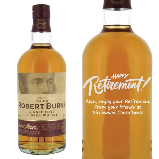 Personalised Arran Robert Burns Single Malt Whisky