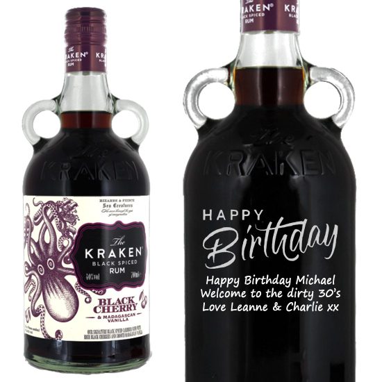 Personalised The Kraken Black Cherry & Vanilla Spiced Rum