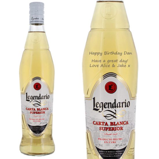 Personalised Legendario Ron Carta Blanca Superior Rum