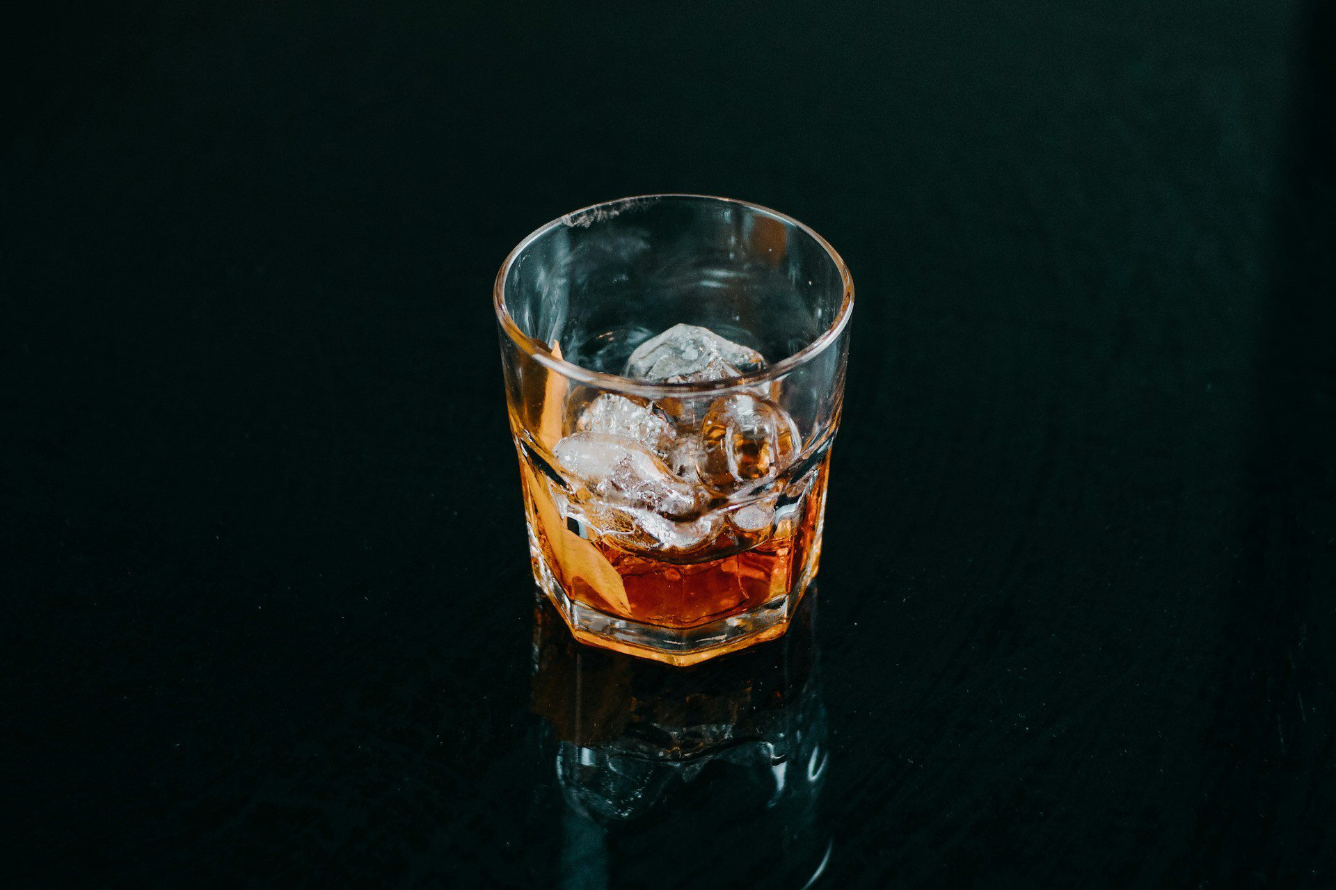 Whisky in a glass with ice