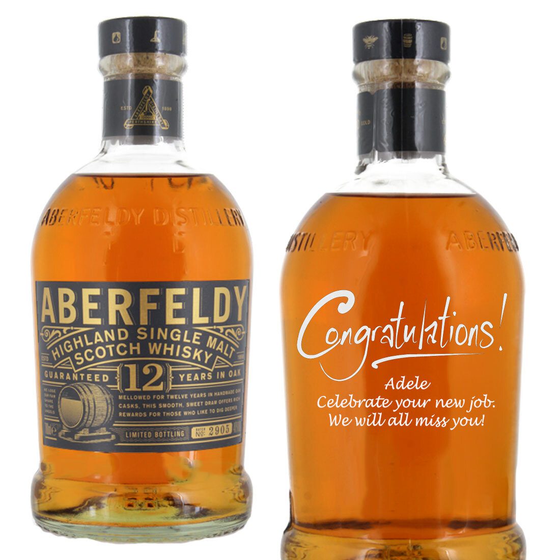 Personalised Aberfeldy 12 Year Old Single Malt Whisky 70cl