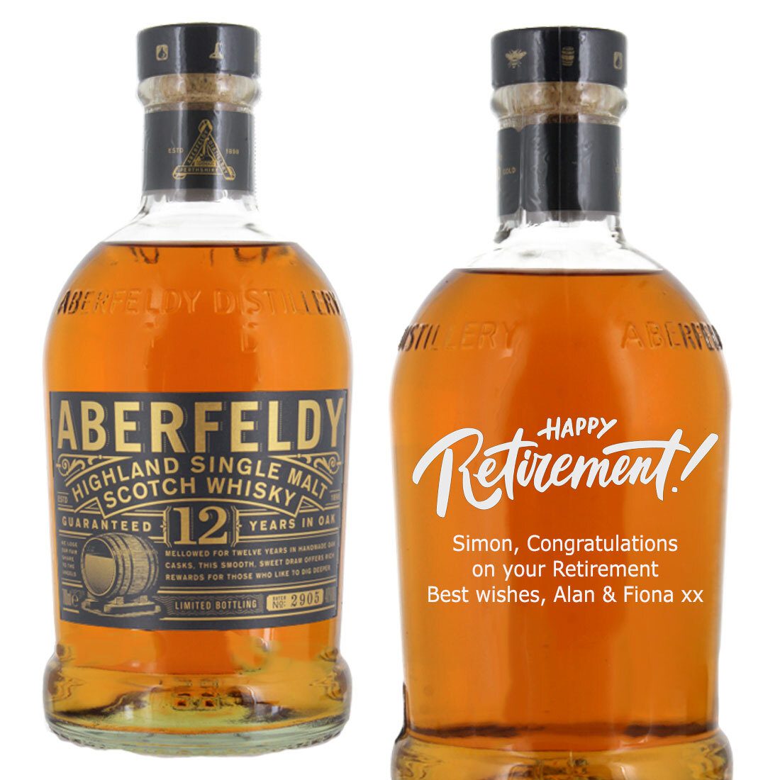 Personalised Aberfeldy 12 Year Old Single Malt Whisky 70cl