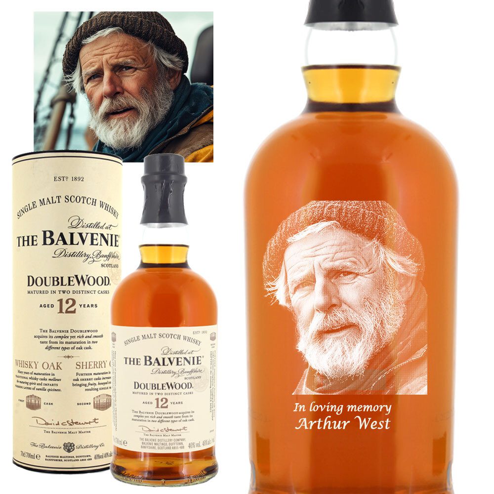 Photo Engraved Balvenie 12 Year Old Double Wood Single Malt Whisky 70cl