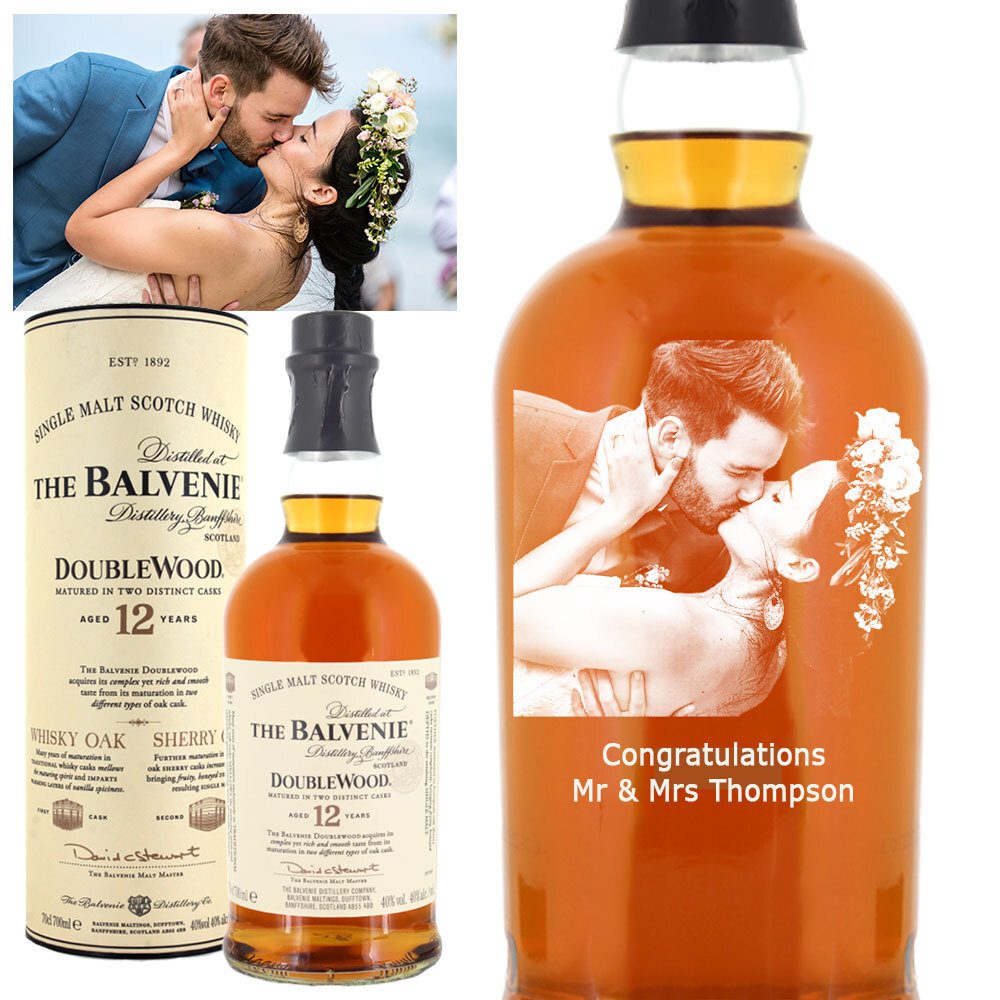 Photo Engraved Balvenie 12 Year Old Double Wood Single Malt Whisky 70cl