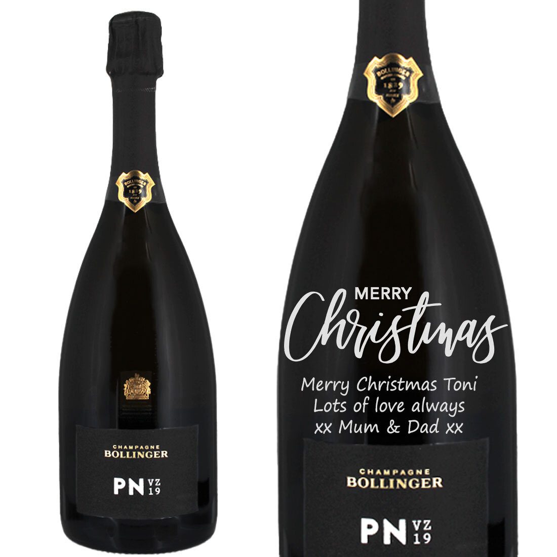 Personalised Bollinger PNVZ 19 Vintage Champagne 75cl