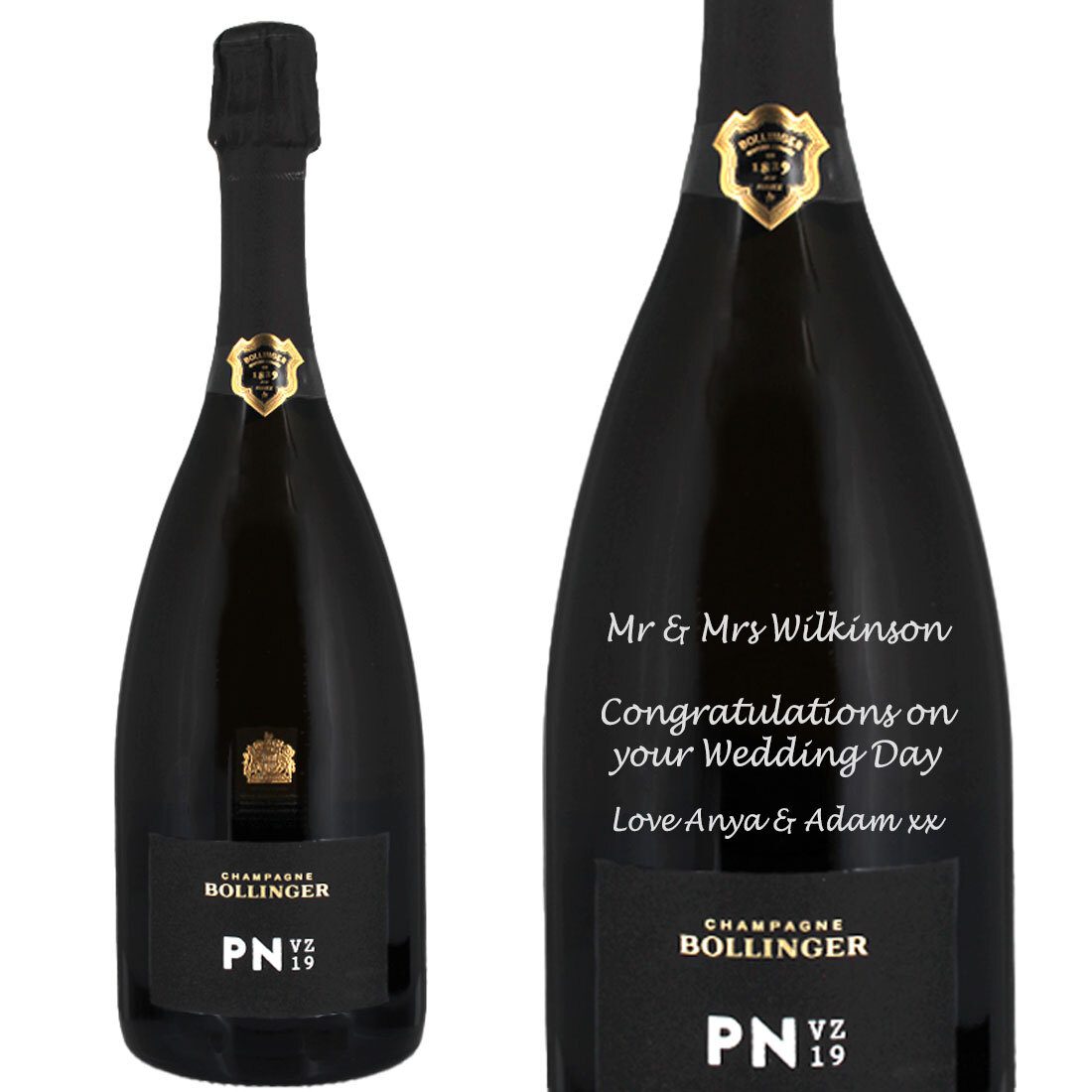 Personalised Bollinger PNVZ 19 Vintage Champagne 75cl