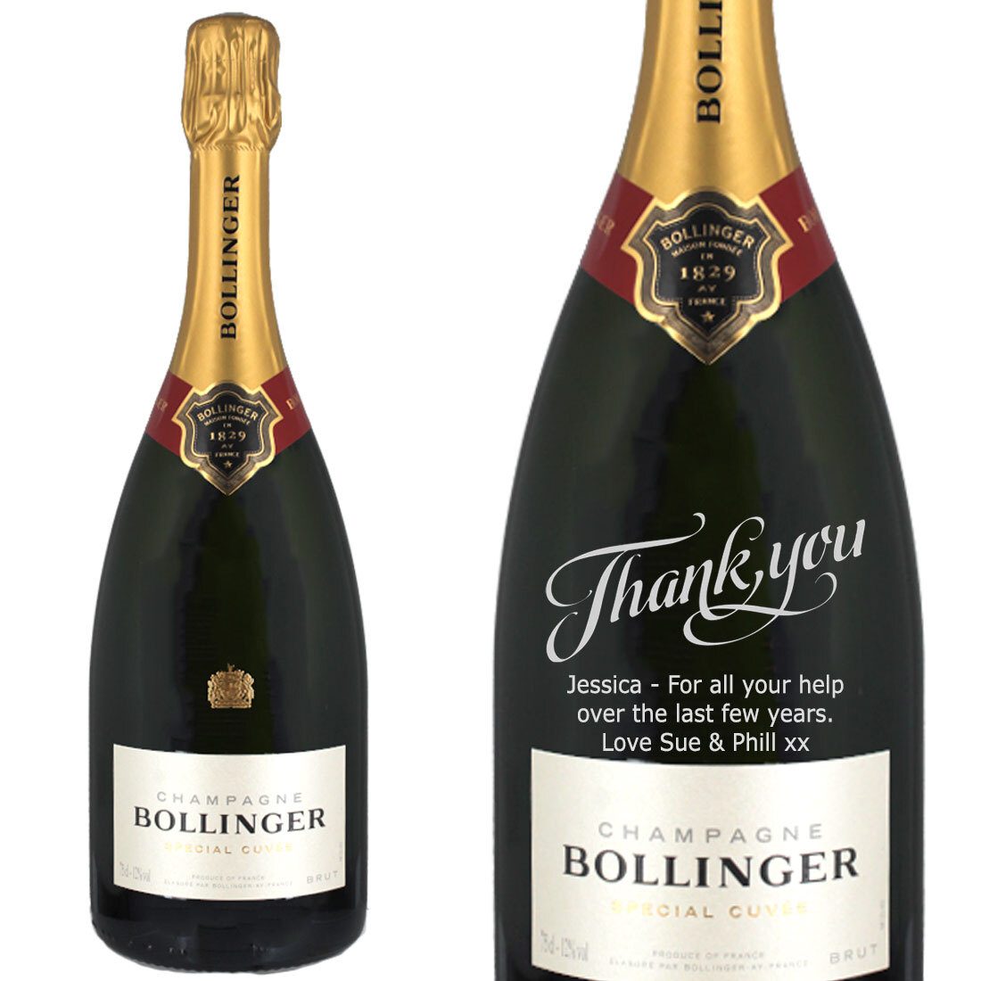 Personalised Bollinger Special Cuvee Champagne 75cl