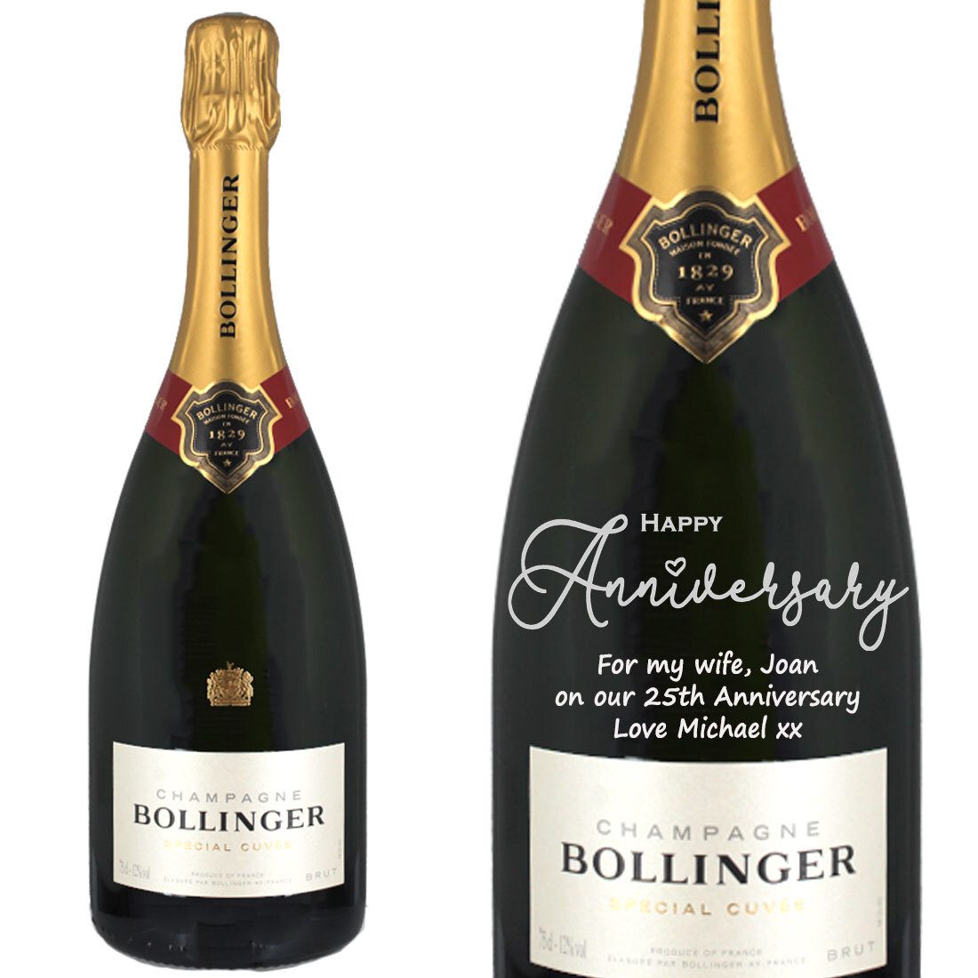 Personalised Bollinger Special Cuvee Champagne 75cl