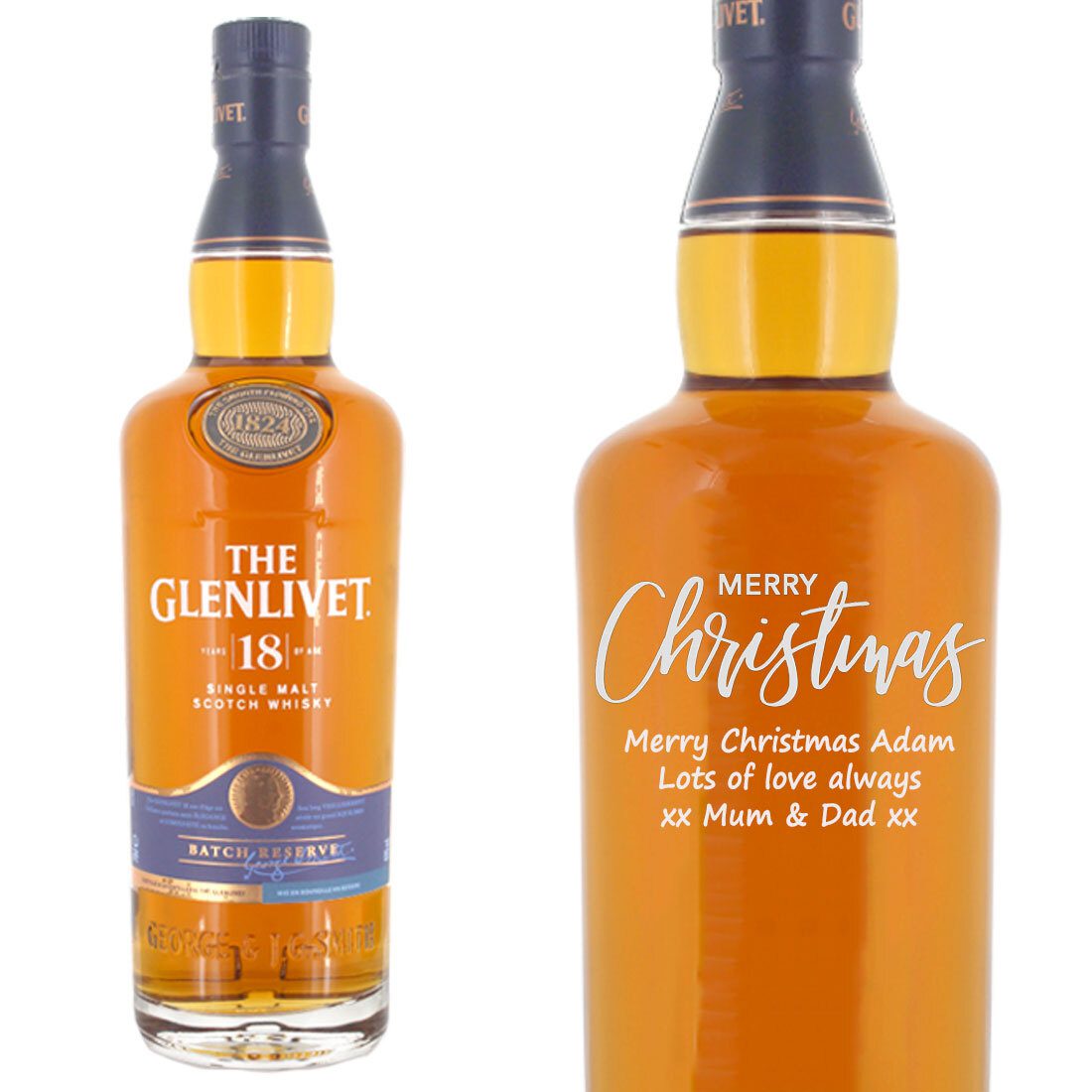 Personalised Glenlivet 18 Year Old Single Malt Whisky 70cl