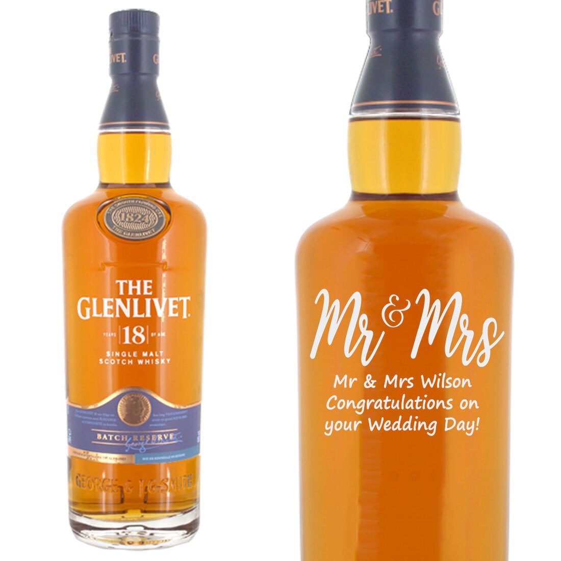 Personalised Glenlivet 18 Year Old Single Malt Whisky 70cl