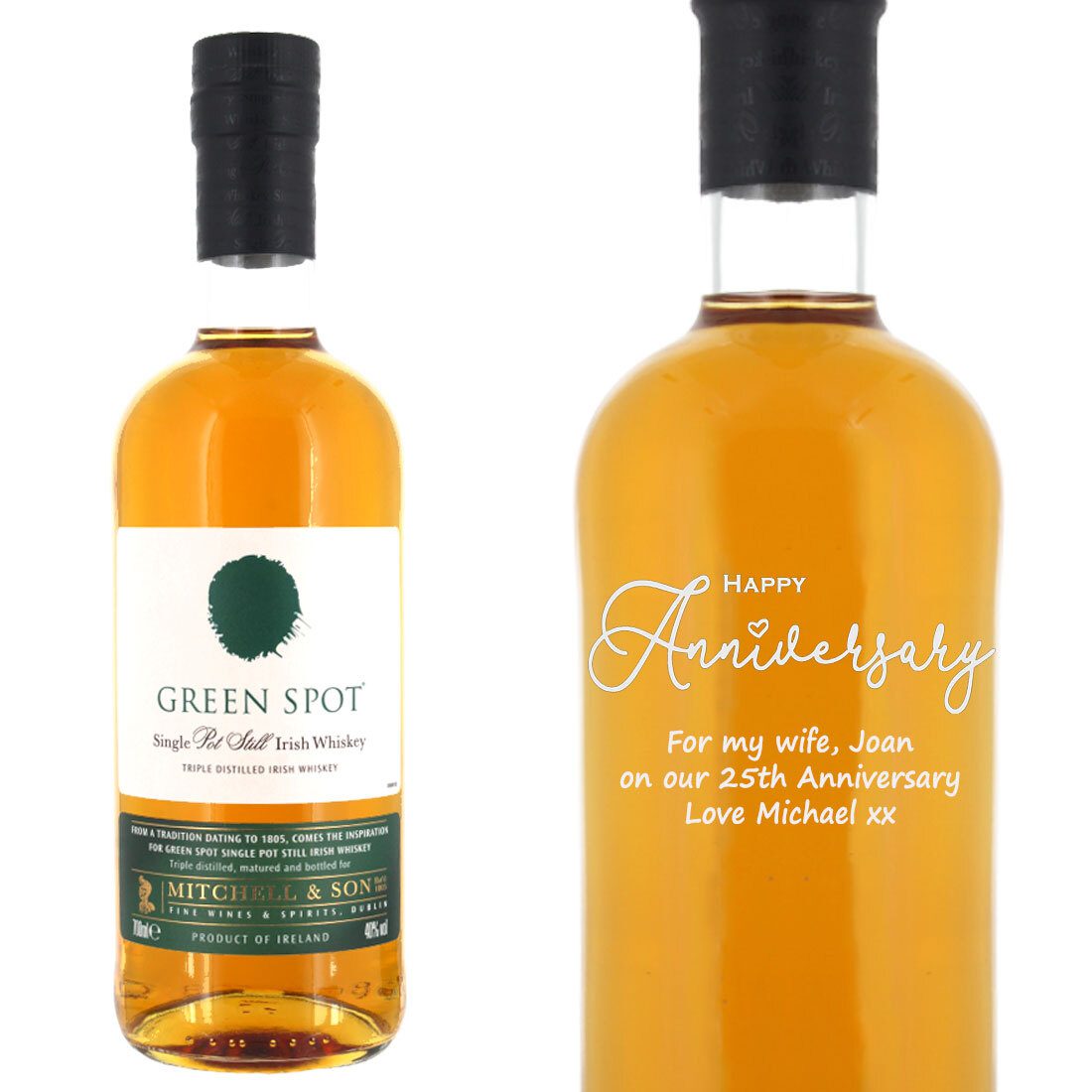 Personalised Green Spot Single Pot Still Irish Whiskey 70cl